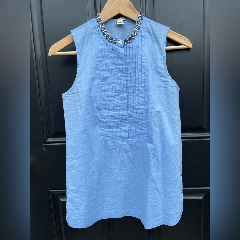 J. Crew Embellished Cotton Top